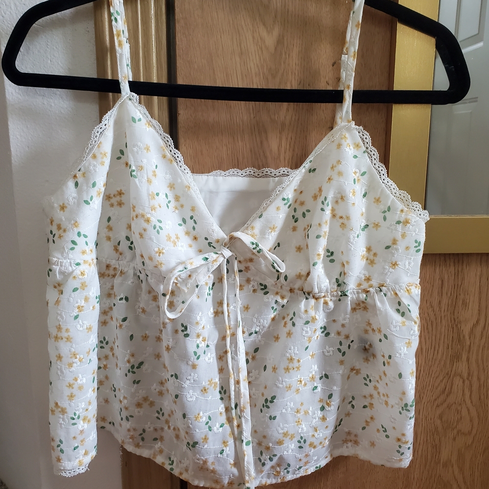 SHEIN White Floral Lace Camisole